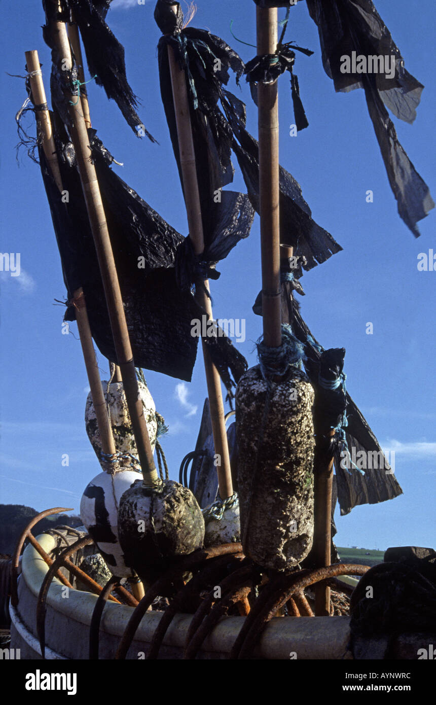fishing boat flags on Hastings beach Stock Photo - Alamy