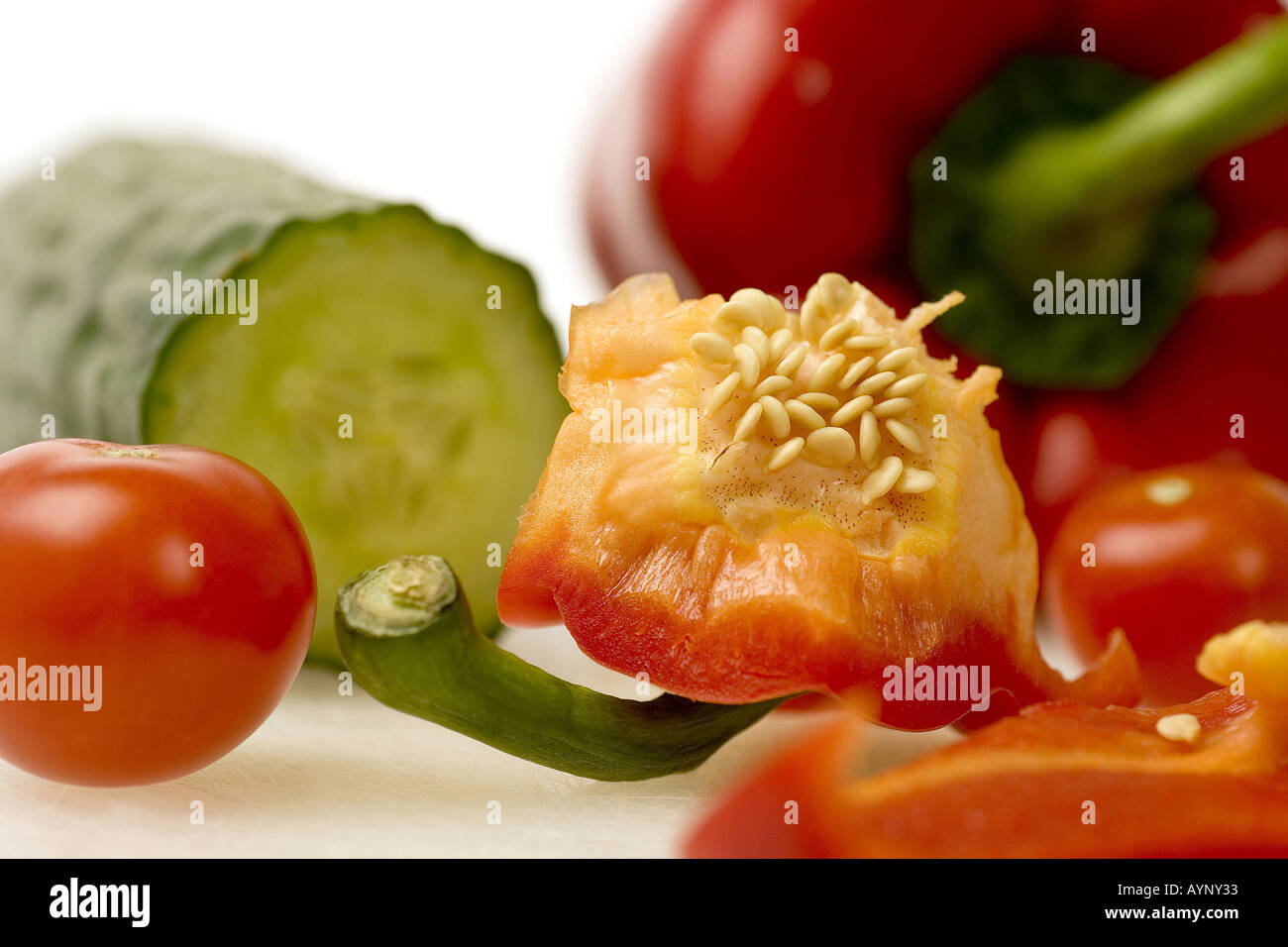 Tomaten Gurke und Paprika Stock Photo - Alamy