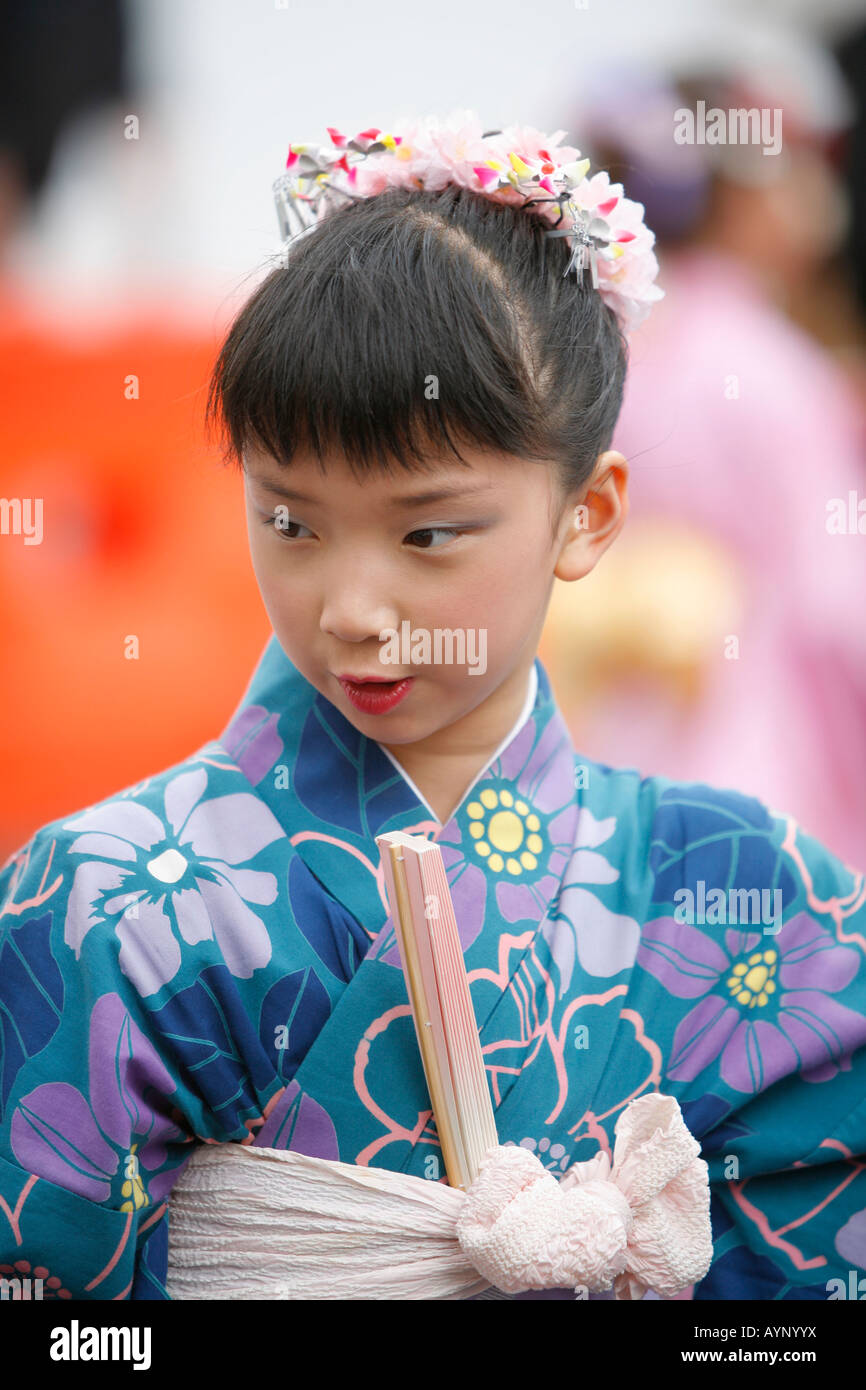 Children dancing, Cherry Blossoms Festival, Washington DC, USA Stock Photo