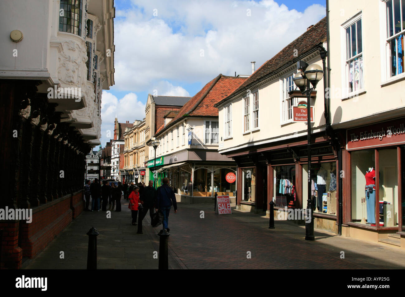 Ipswich town centre shopping county town of suffolk east anglia england ...