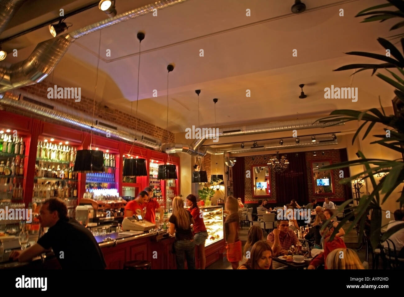 Prague nightlife bar interior mood Stock Photo - Alamy