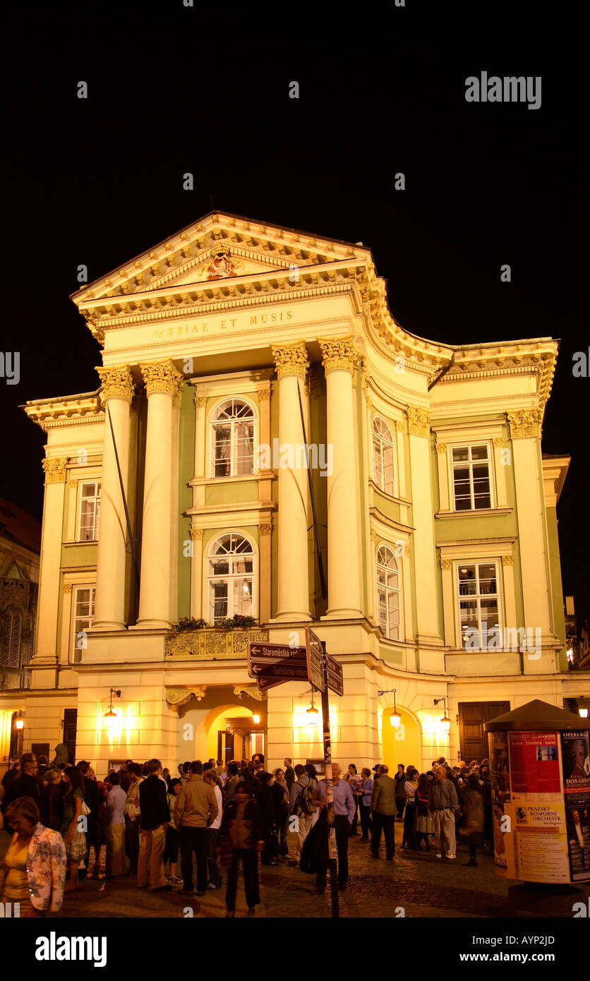 Prague opera iconic Estates Theatre opdera house by night mood Prague