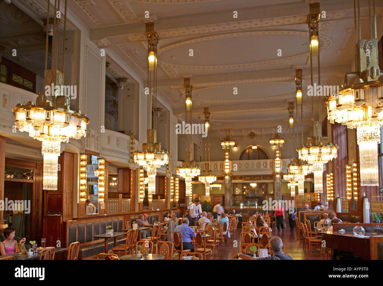 Prague Town hall cafe´interior iconic jugend art noveau architecture ...