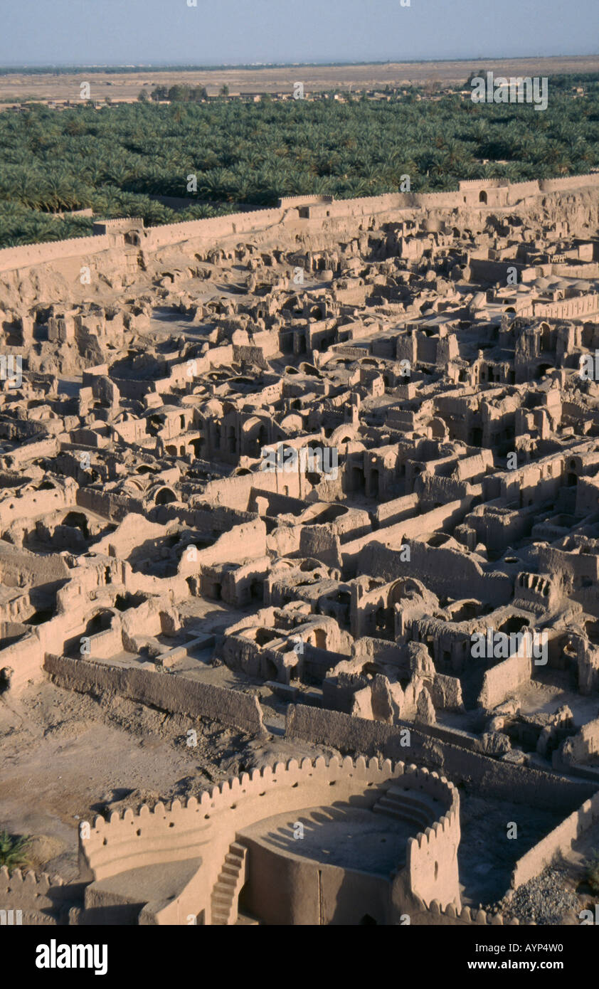IRAN Central Asia Middle East Kerman Province Bam Arg e Bam Citadel castle fort and old mud brick city before 2003 earthquake Stock Photo
