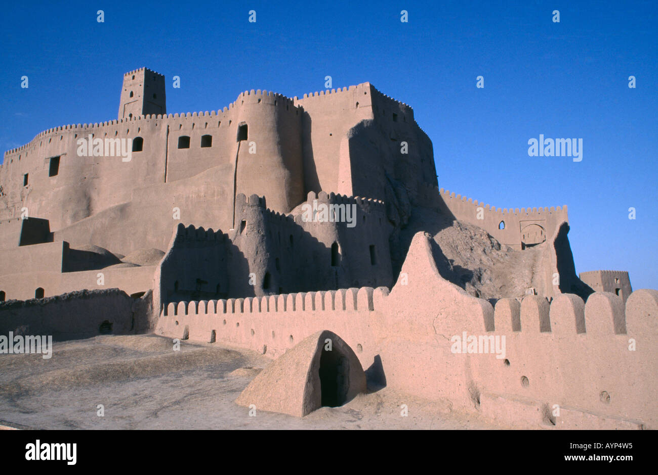 IRAN Central Asia Middle East Kerman Province Bam Arg e Bam Citadel castle fort before 2003 earthquake destroyed mud brick town Stock Photo