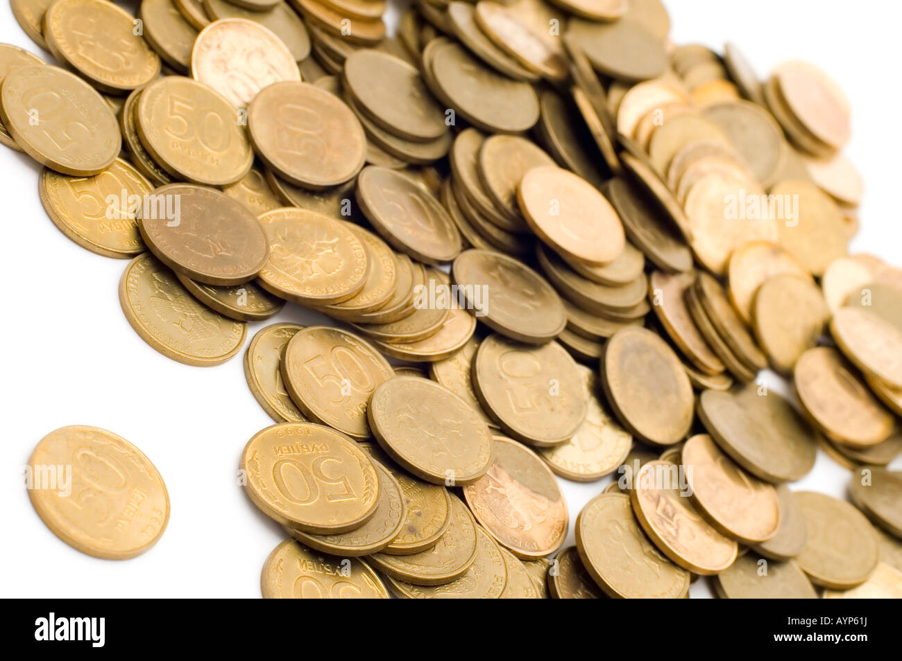 object on white money rouble coin Stock Photo - Alamy