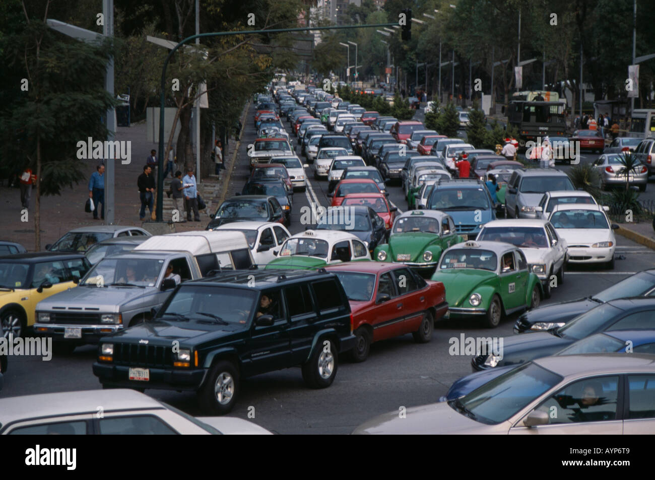 MEXICO Central America Mexico City Traffic congestion on Paseo de La