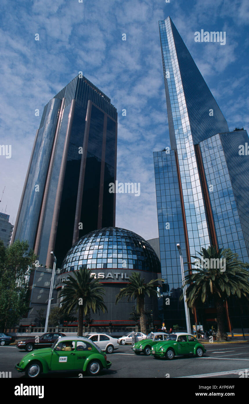 MEXICO Central America Mexico City Financial district in Zona Rosa on Paseo de La Reforma with banks and offices Stock Photo