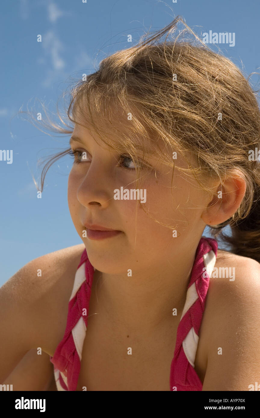 Portrait young girl, aged 10 Stock Photo - Alamy
