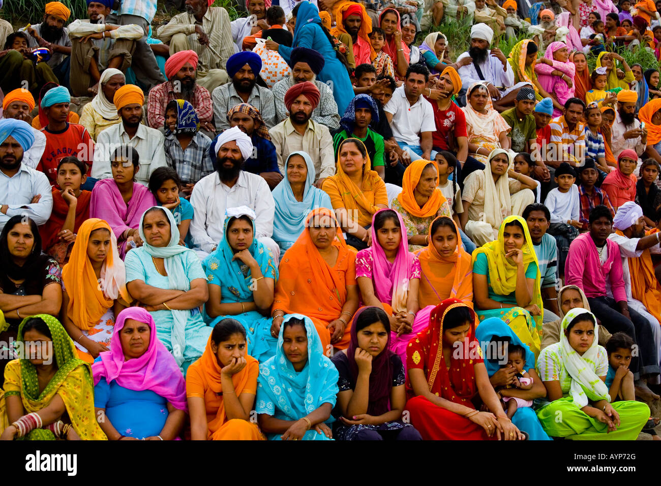 Sikhs at the Hollamahalla Festival, Anandpursahib, Punjab, India Stock Photo