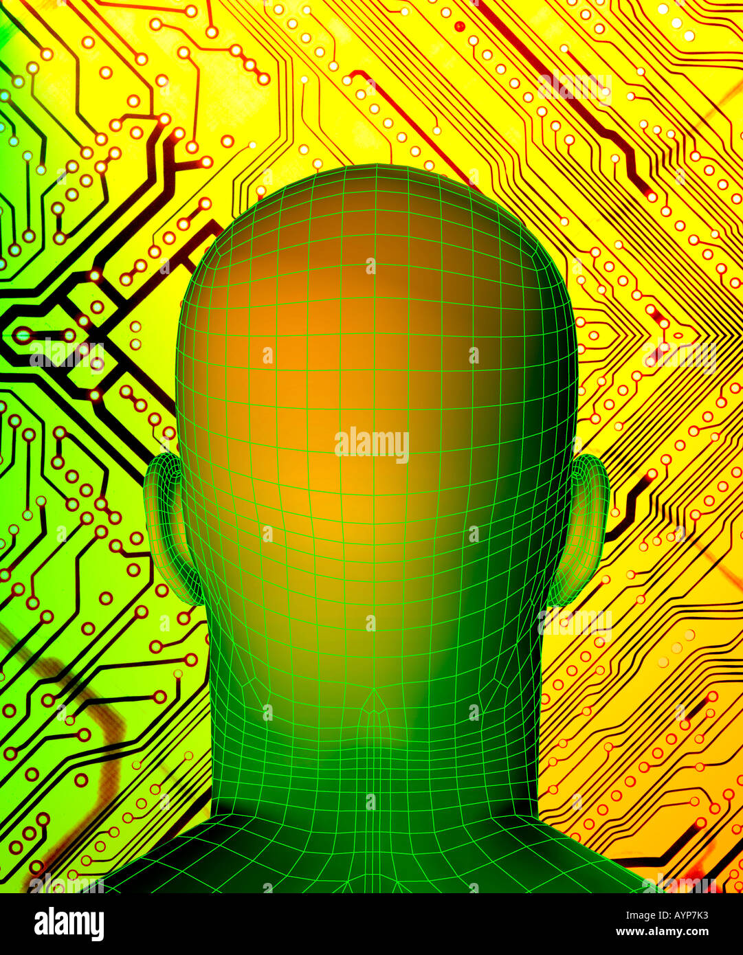 computer generated bionic male robot head Stock Photo - Alamy