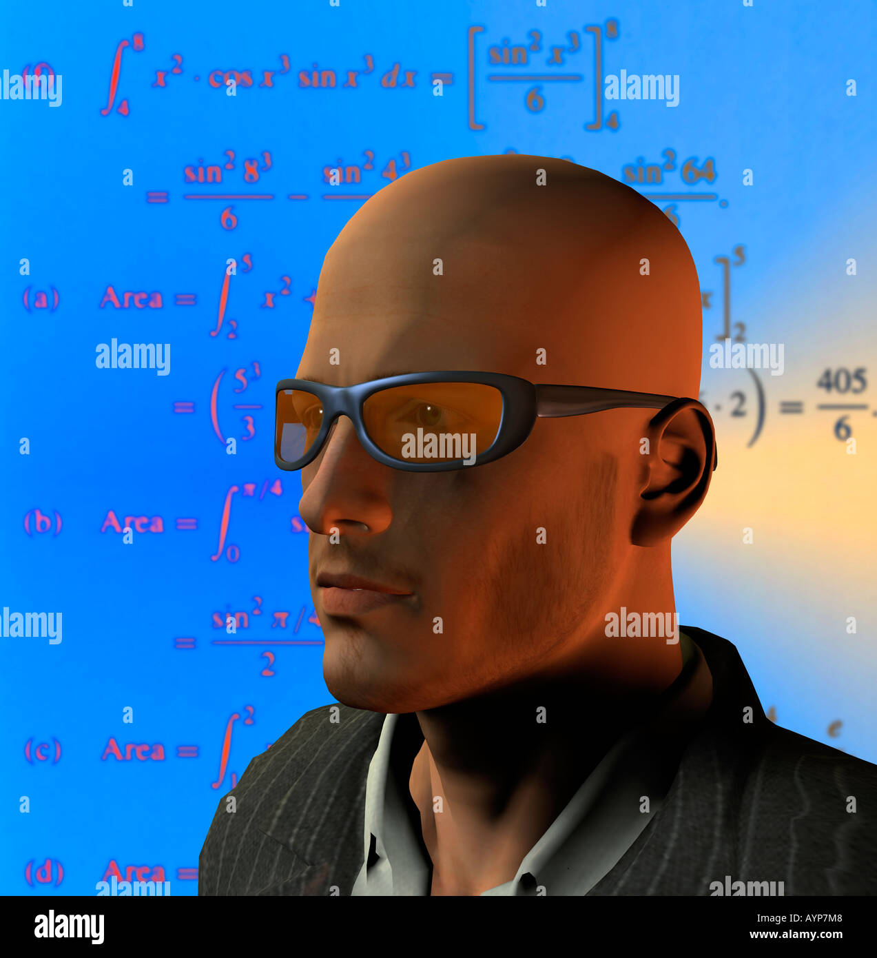 computer generated bionic male robot head Stock Photo - Alamy