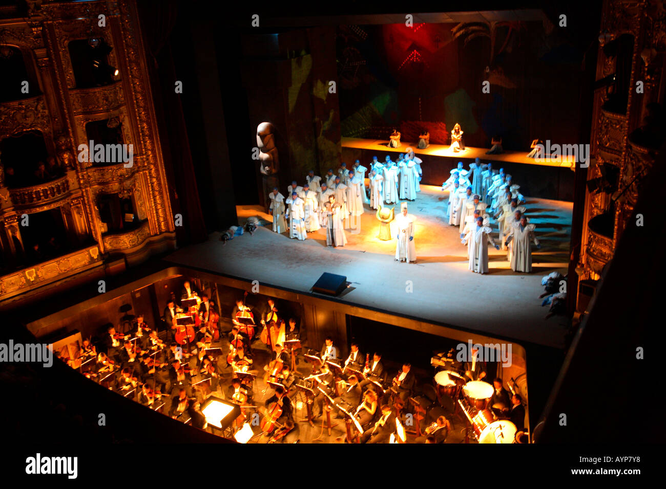 Prague State Opera Verdi Aida performance sept 2006 Stock Photo