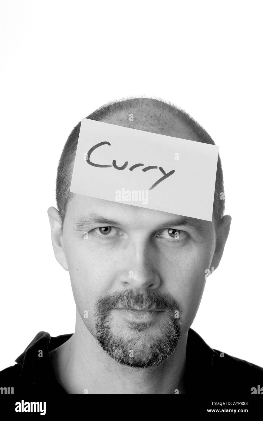 man, thinking, about, curry, indian, food, beer, nightout, night, out, spicy, food, hot, chilli, Stock Photo