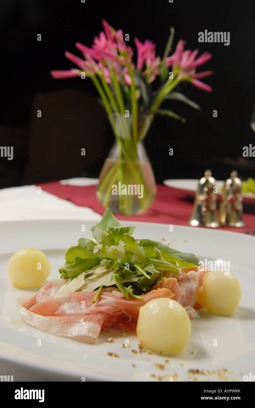 parma ham with melon Stock Photo Alamy