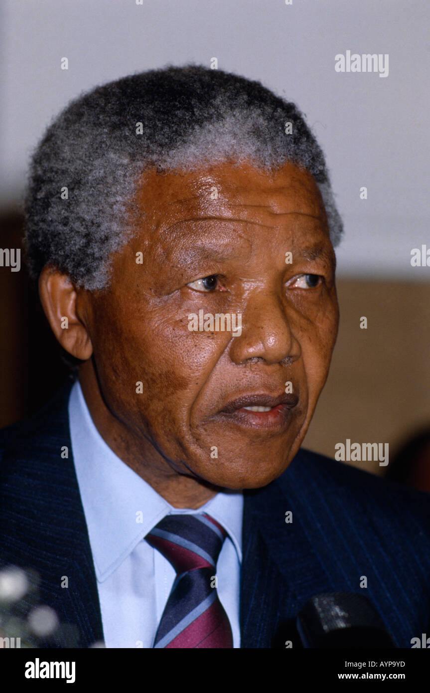 Image of African National Congress President Nelson Mandela dances