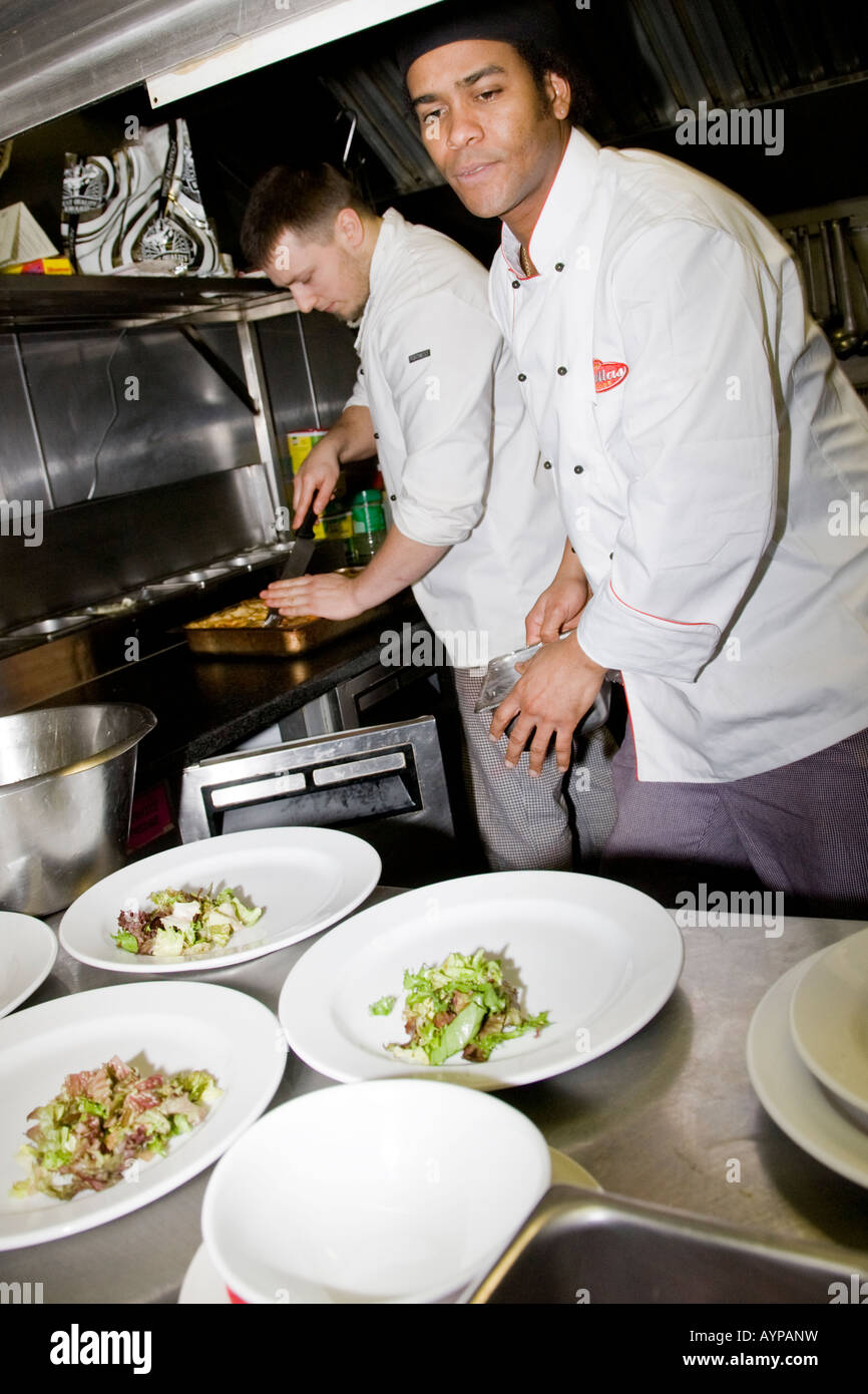 Two chefs in Dublin restaurant, Ireland Stock Photo Alamy