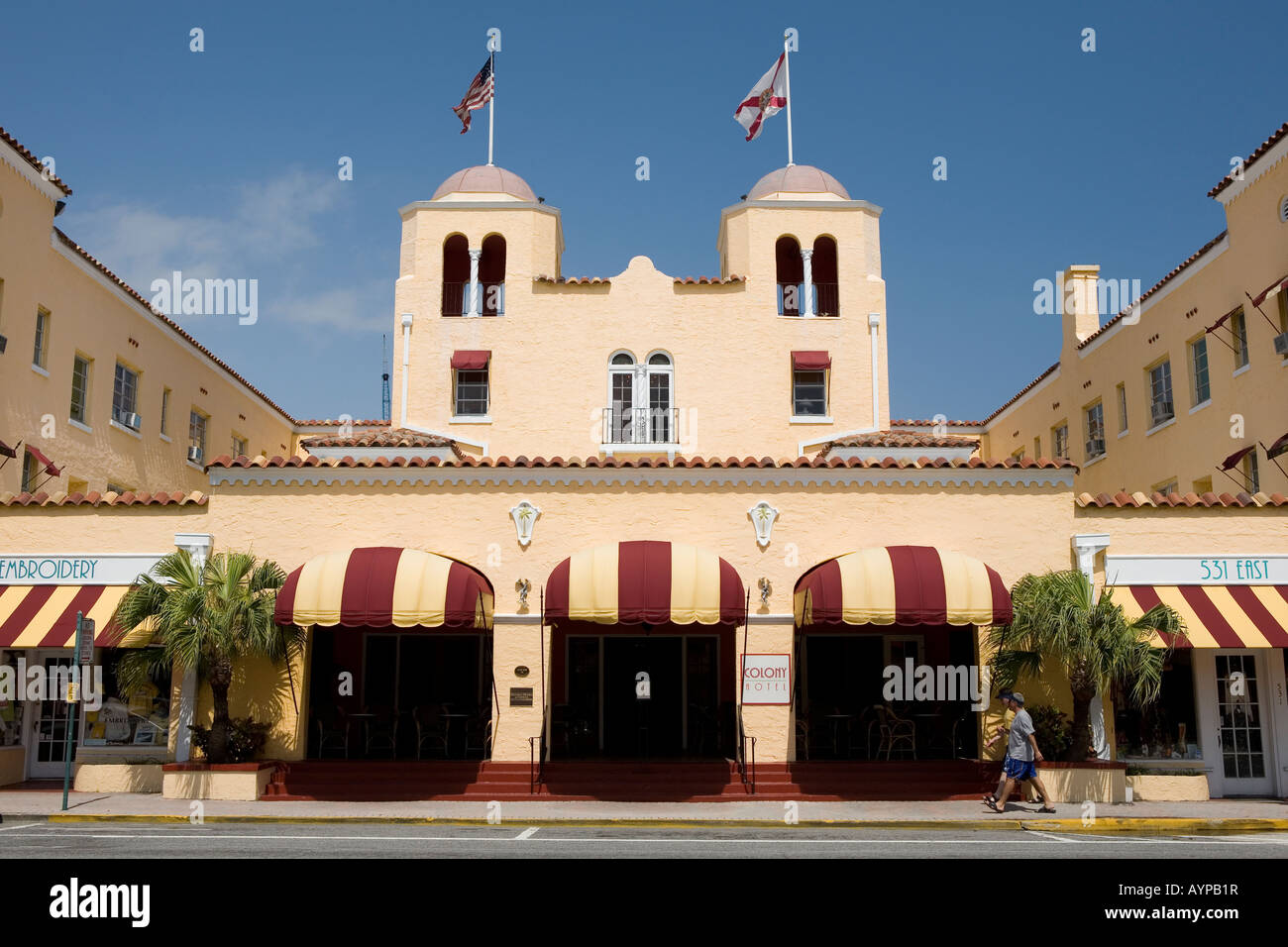 The art deco Colony Hotel Delray Beach Florida Stock Photo