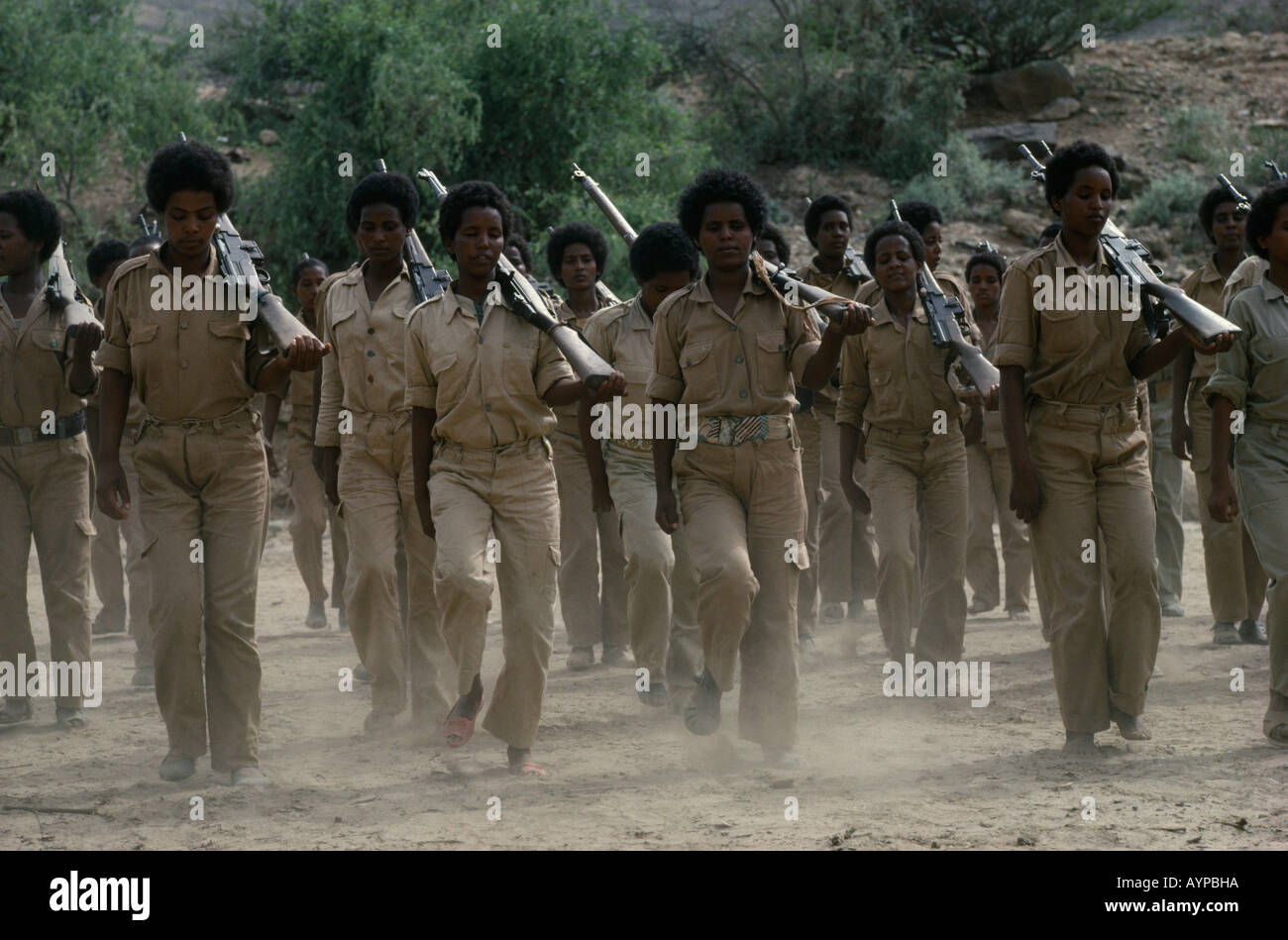 ERITREA Horn Of Africa Military Eritrean People's Liberation Front female guerrilla soldiers training Stock Photo