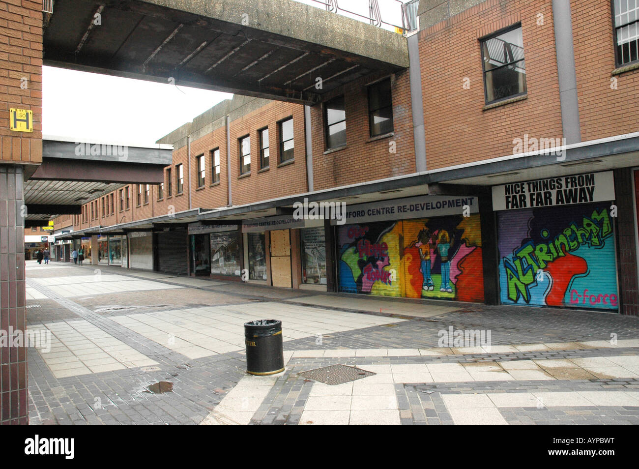 Closed shops in run down Altrincham Stock Photo Alamy