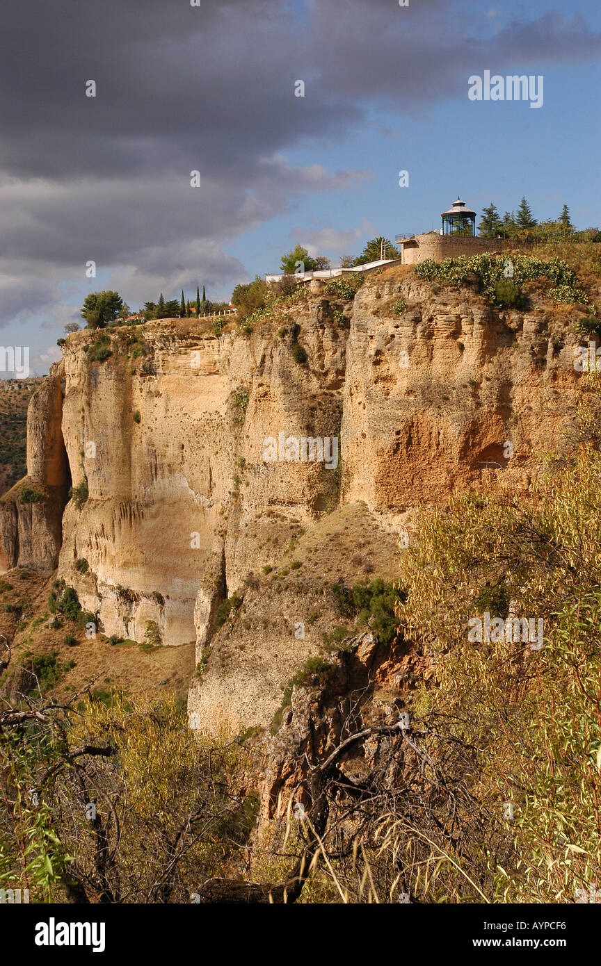 Scenic view of the dramatic limestone cliffs and ancient structures in ...