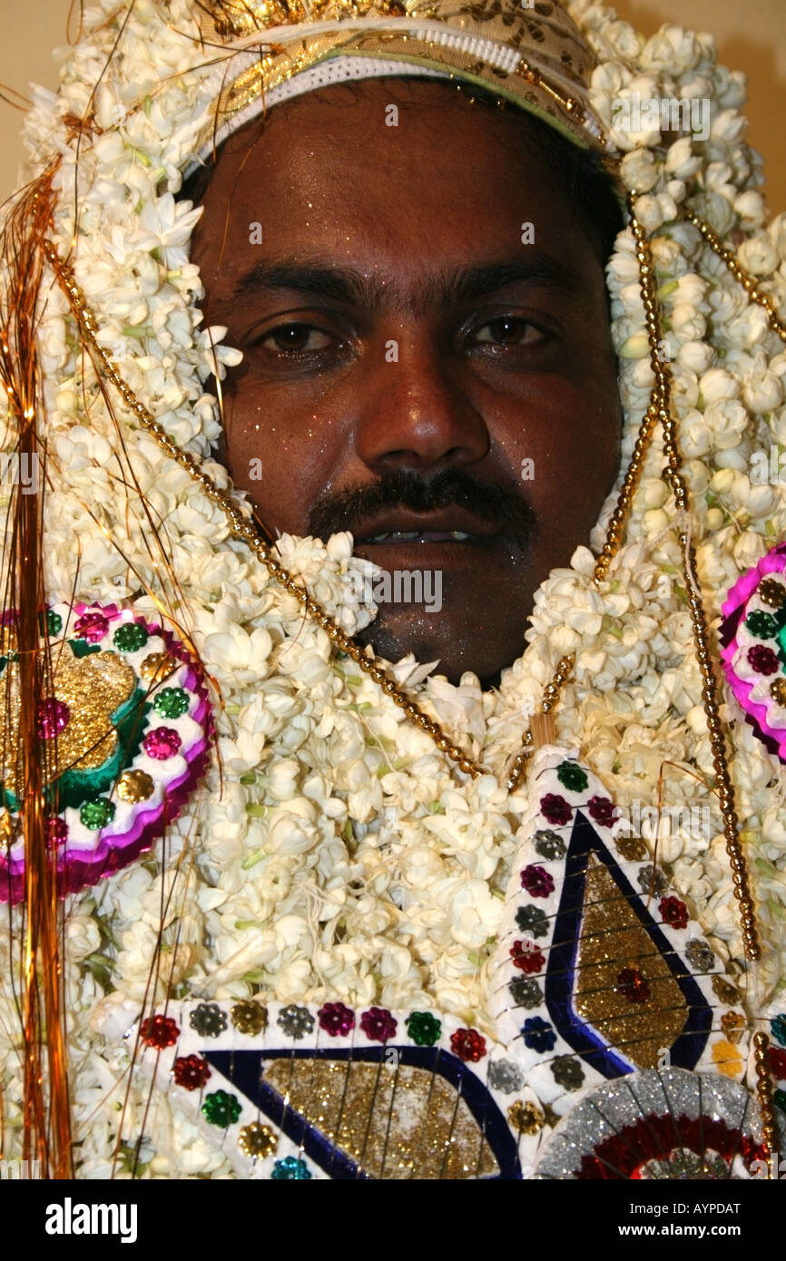 Muslim Groom Dressed For His Wedding Tamil Nadu India Stock