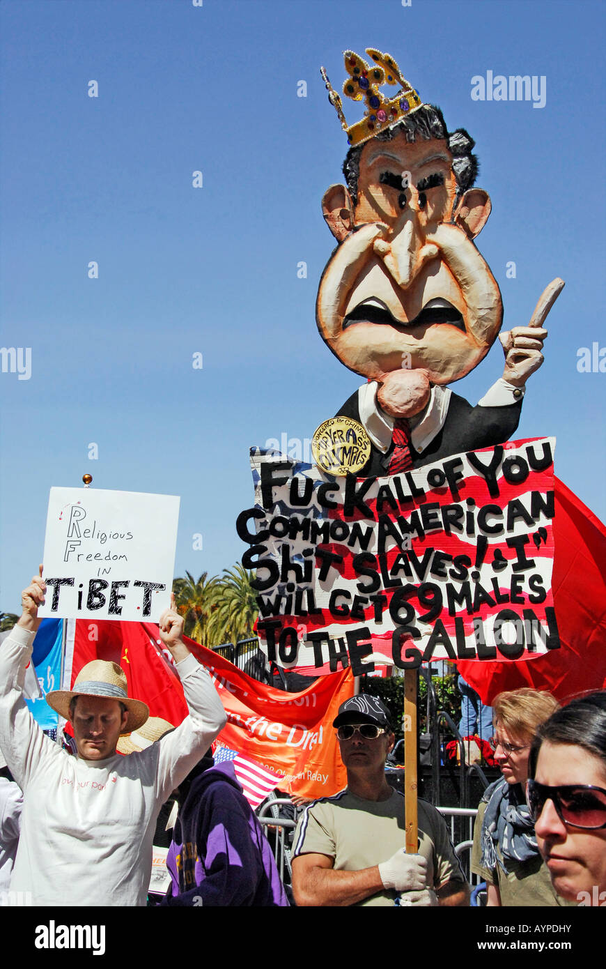 'Olympic Torch Reception, '^anti-China Protest', 'San Francisco', April 9 ^2008' Stock Photo