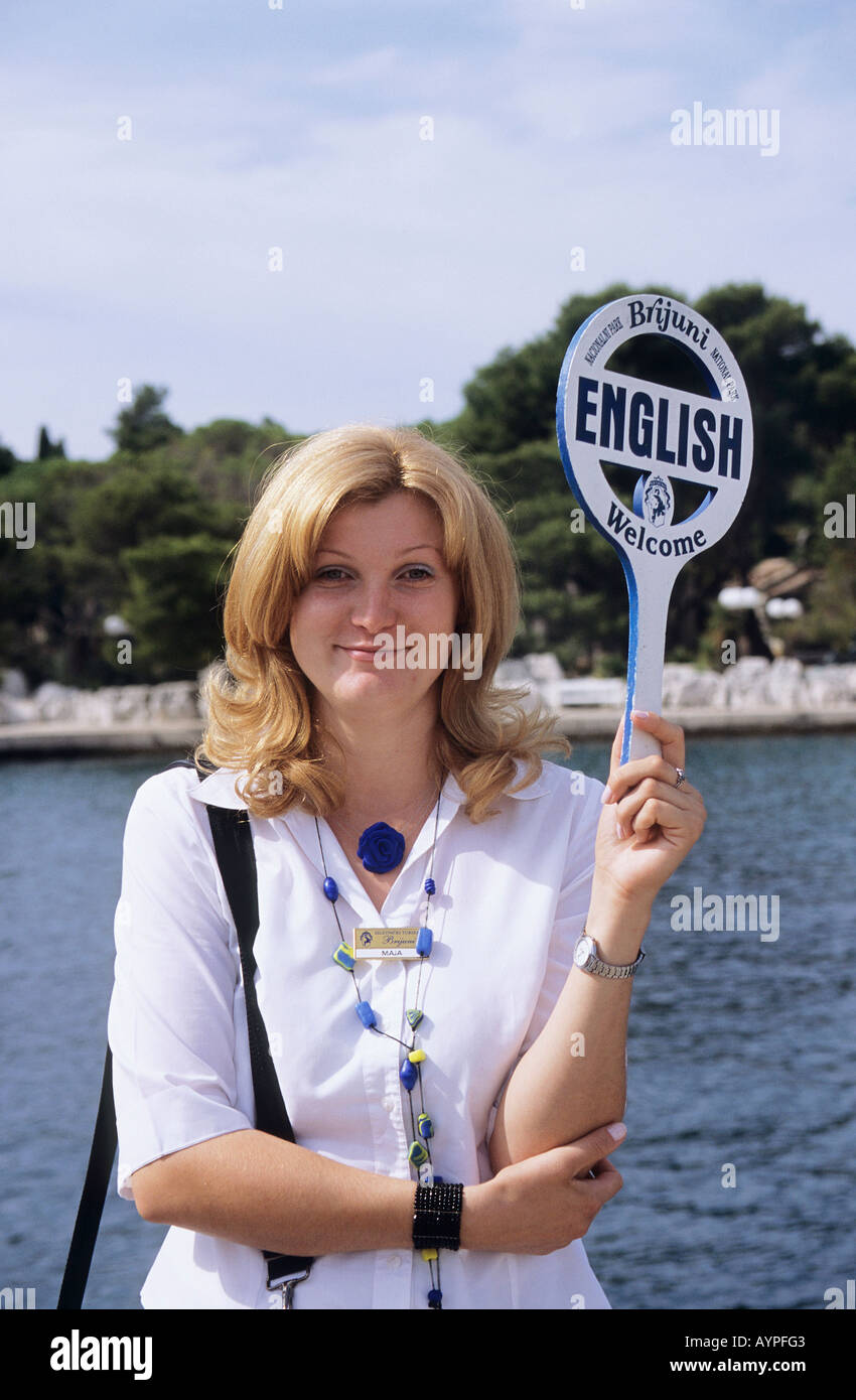 English speaking tour guide Stock Photo - Alamy