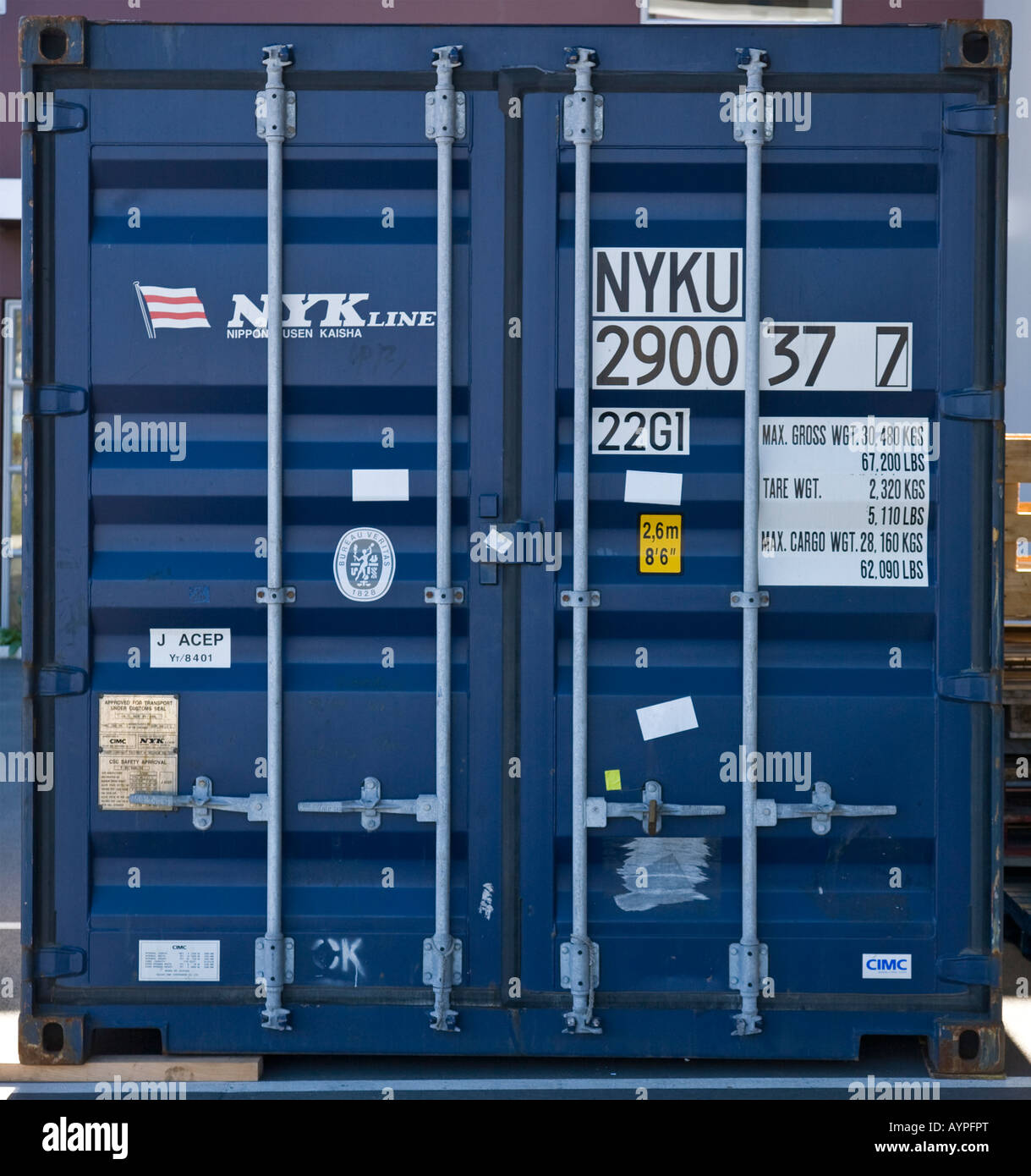 Blue shipping container Stock Photo Alamy