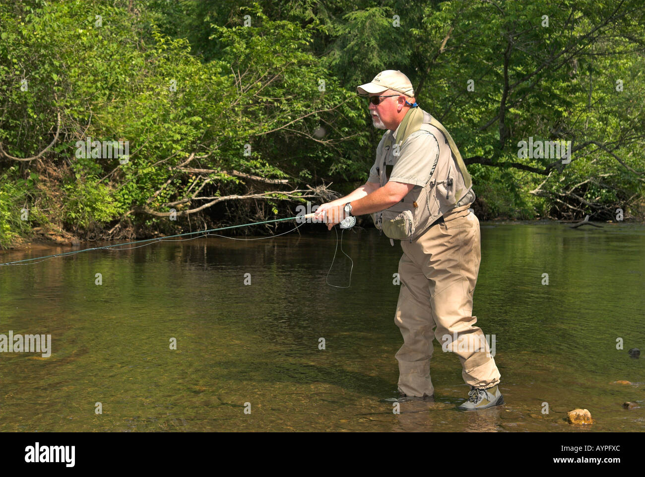 Fly fishing in northern USA Stock Photo Alamy