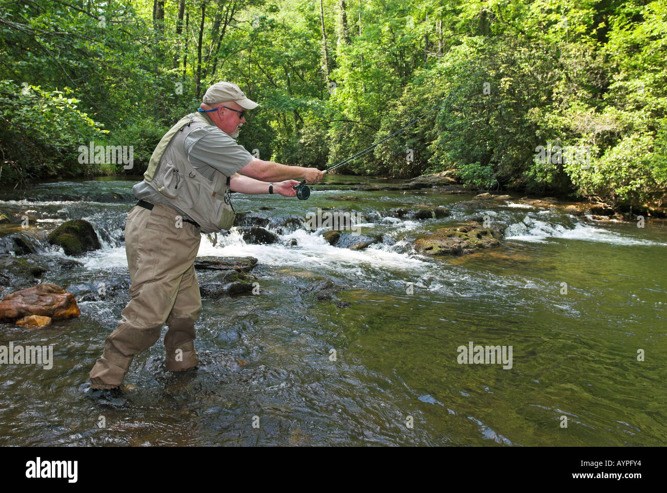 Fly fishing in northern USA Stock Photo Alamy