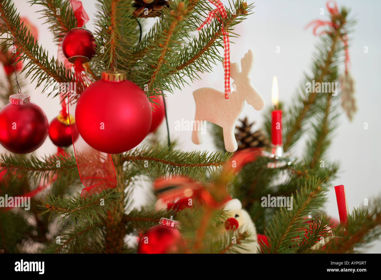 Decorated Christmas tree, part of Stock Photo