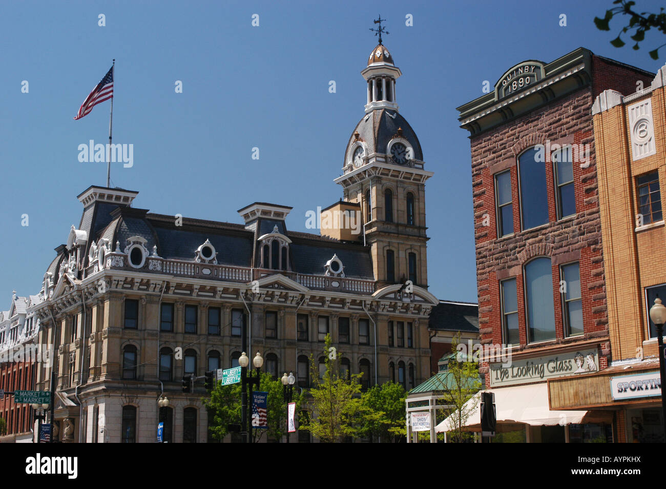 City Hall, Wooster, Ohio USA victorian architecture main street small town Stock Photo