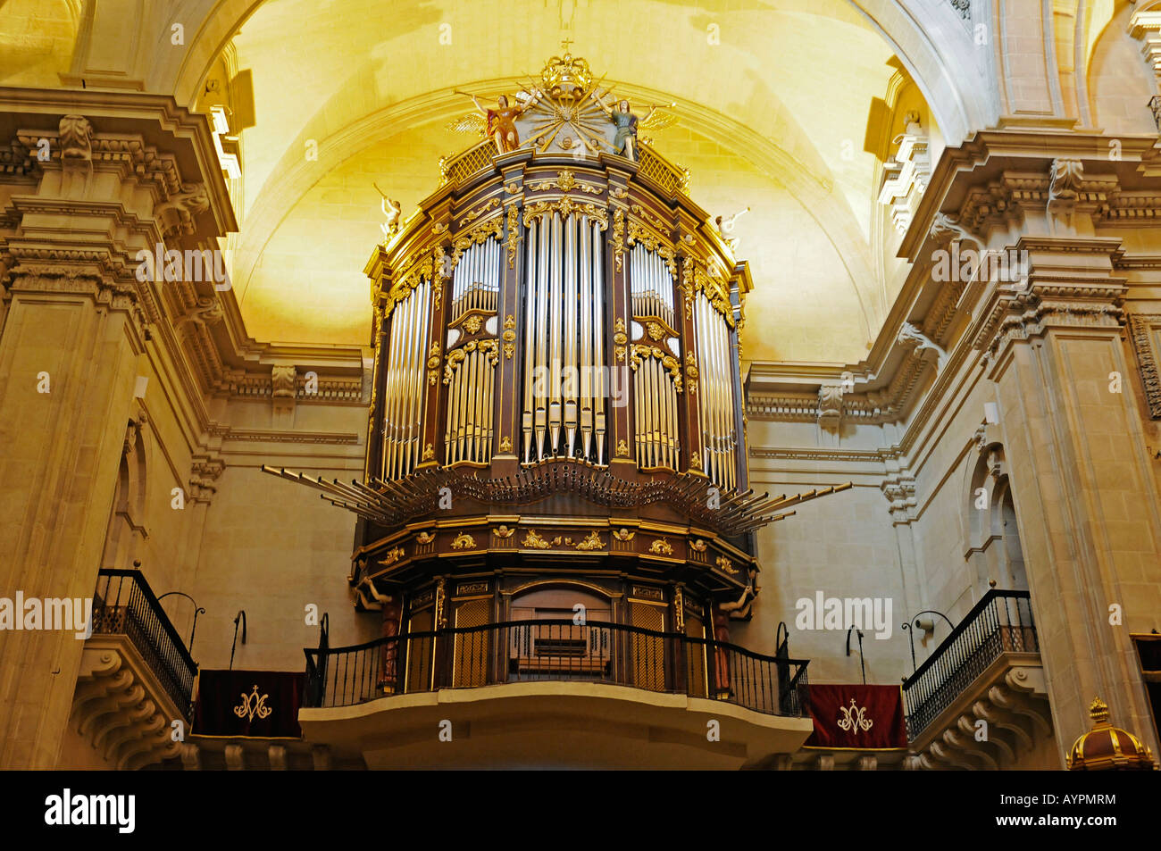 Organ, Santa Maria Basilica, Elche, Elx, Alicante, Costa Blanca, Spain Stock Photo