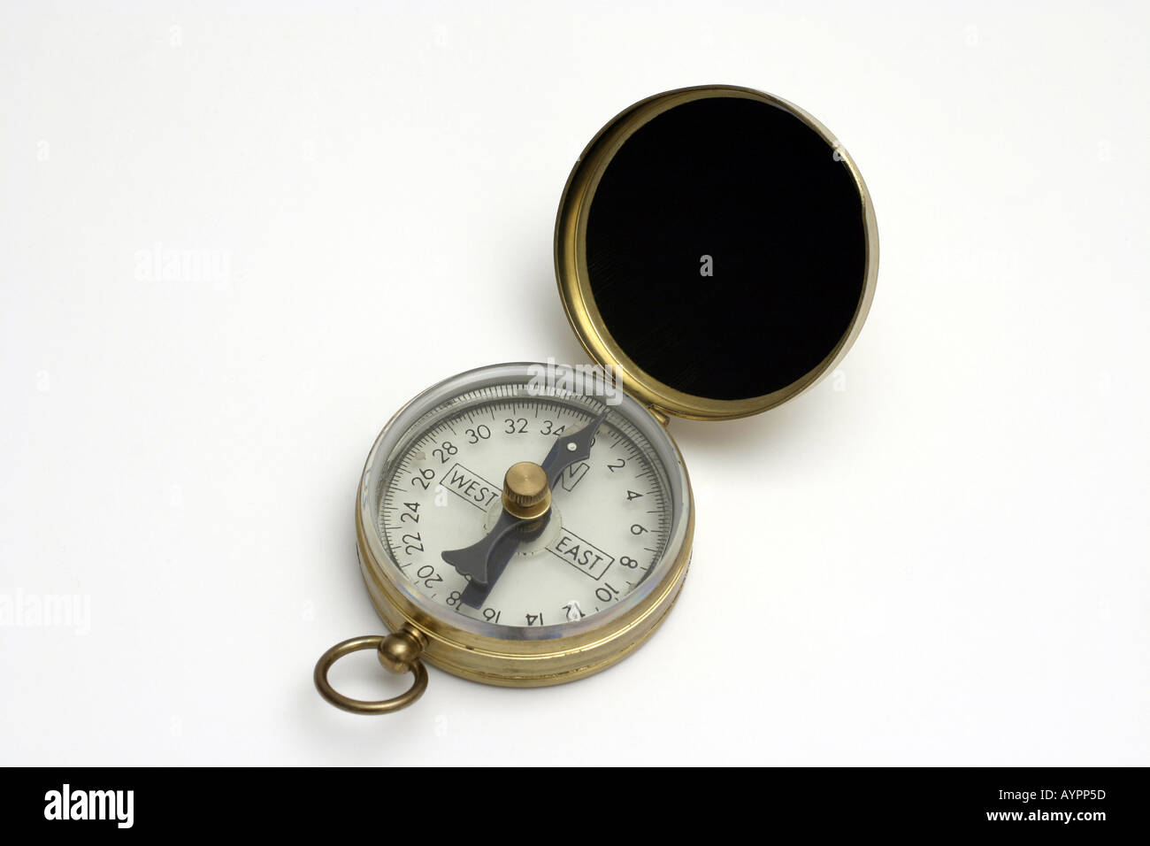 High angle view of a compass Stock Photo