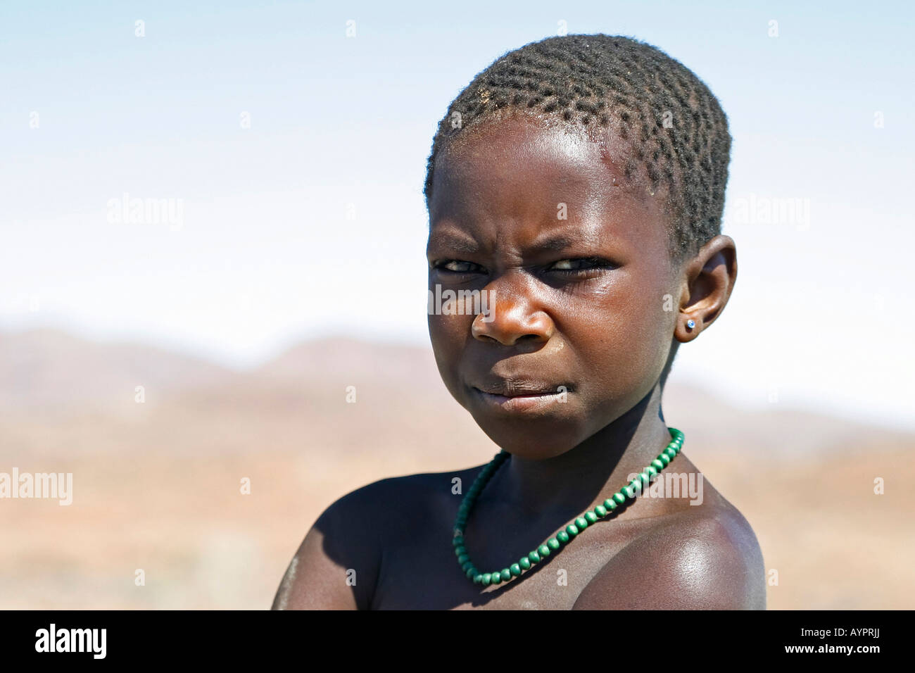 Namibian girl, Kaokoveld, northern Namibia, Africa Stock Photo