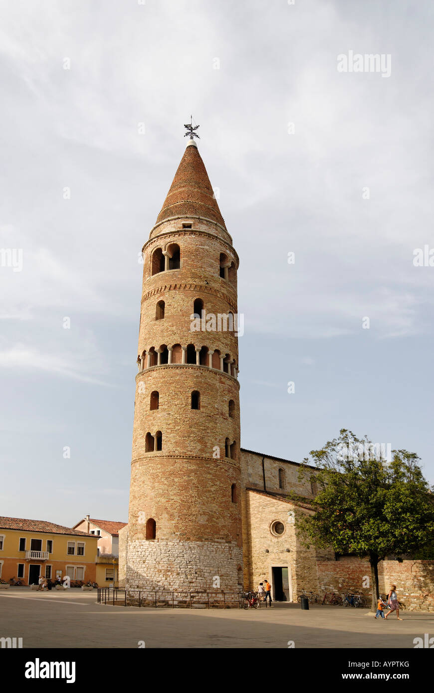 Cathedral and church tower, Caorle, Adriatic region, Veneto, Italy Stock Photo