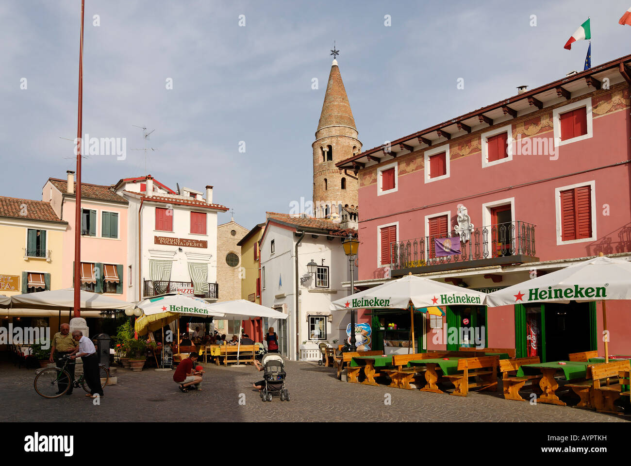 Picturesque town centre, Caorle, Adriatic region, Veneto, Italy Stock Photo