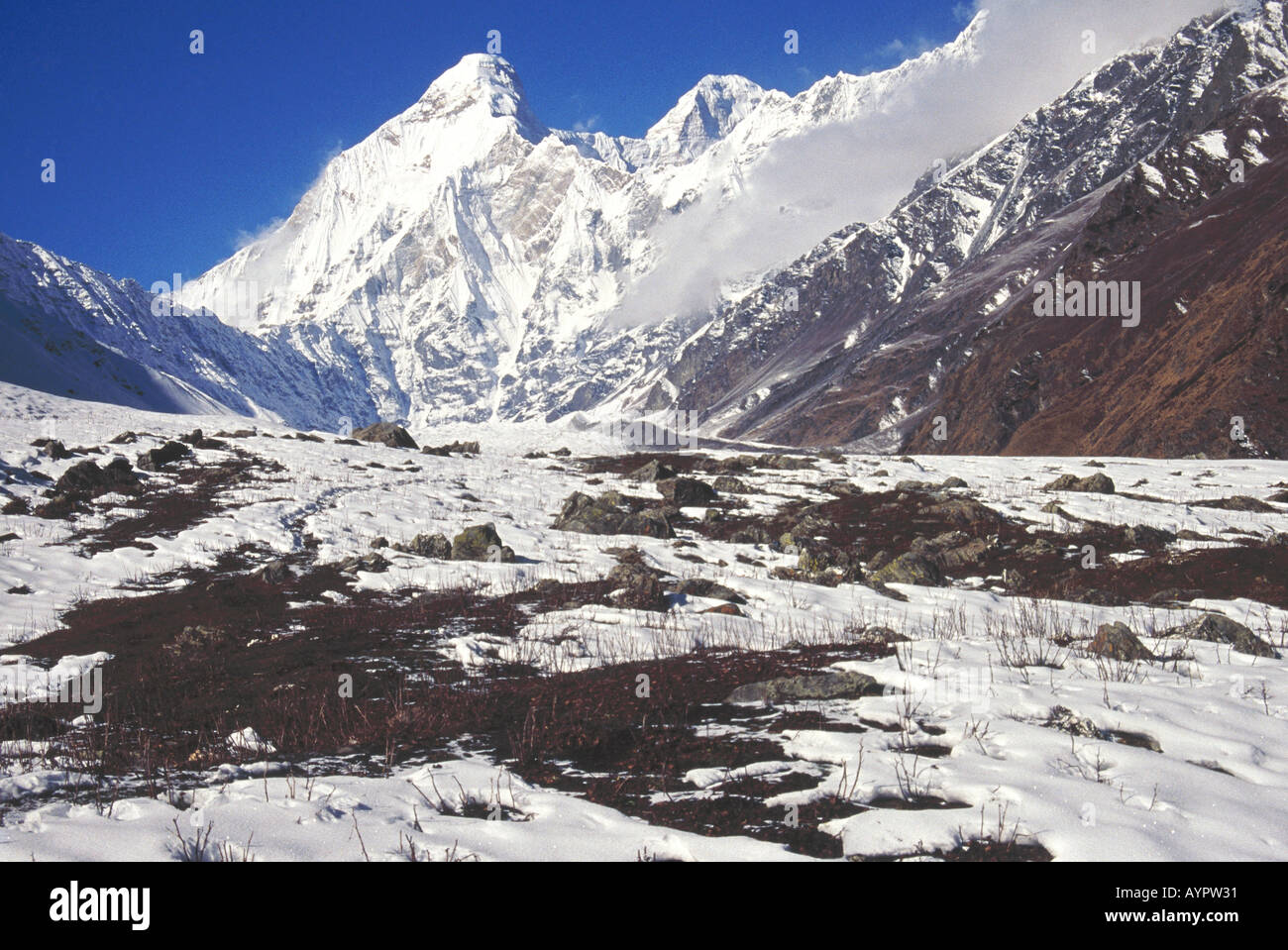 Mountain Nandadevi East Base Camp Nanda devi peak right as seen from Pachhu  Glacier Uttaranchal India Stock Photo - Alamy