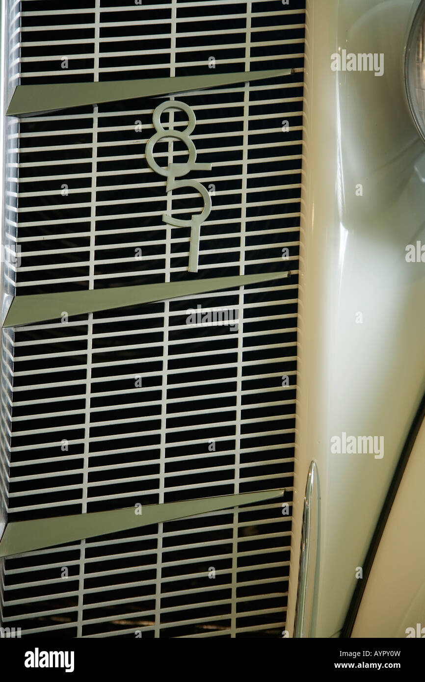 Photo of the grill of an Auburn 851 automobile. Stock Photo