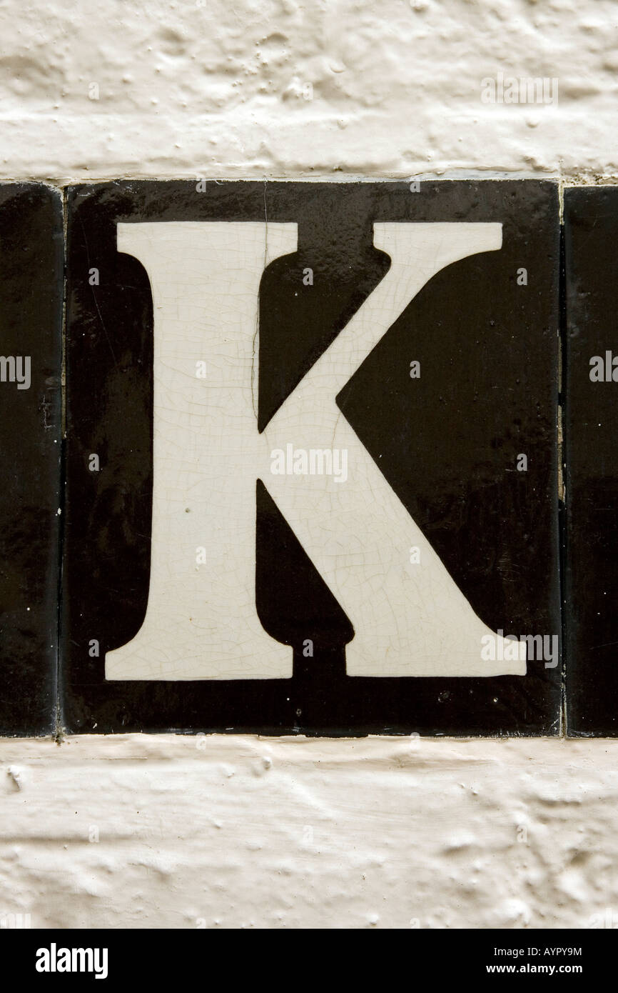 The letter K from street sign London England UK Stock Photo - Alamy