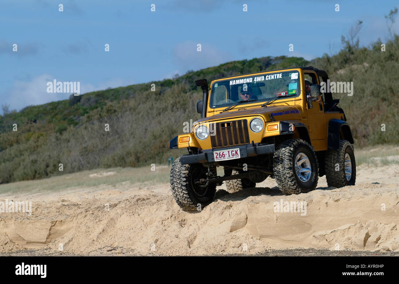 SUV, 4X4 Jeep on the beach at Fraser Island, Queensland, Australia