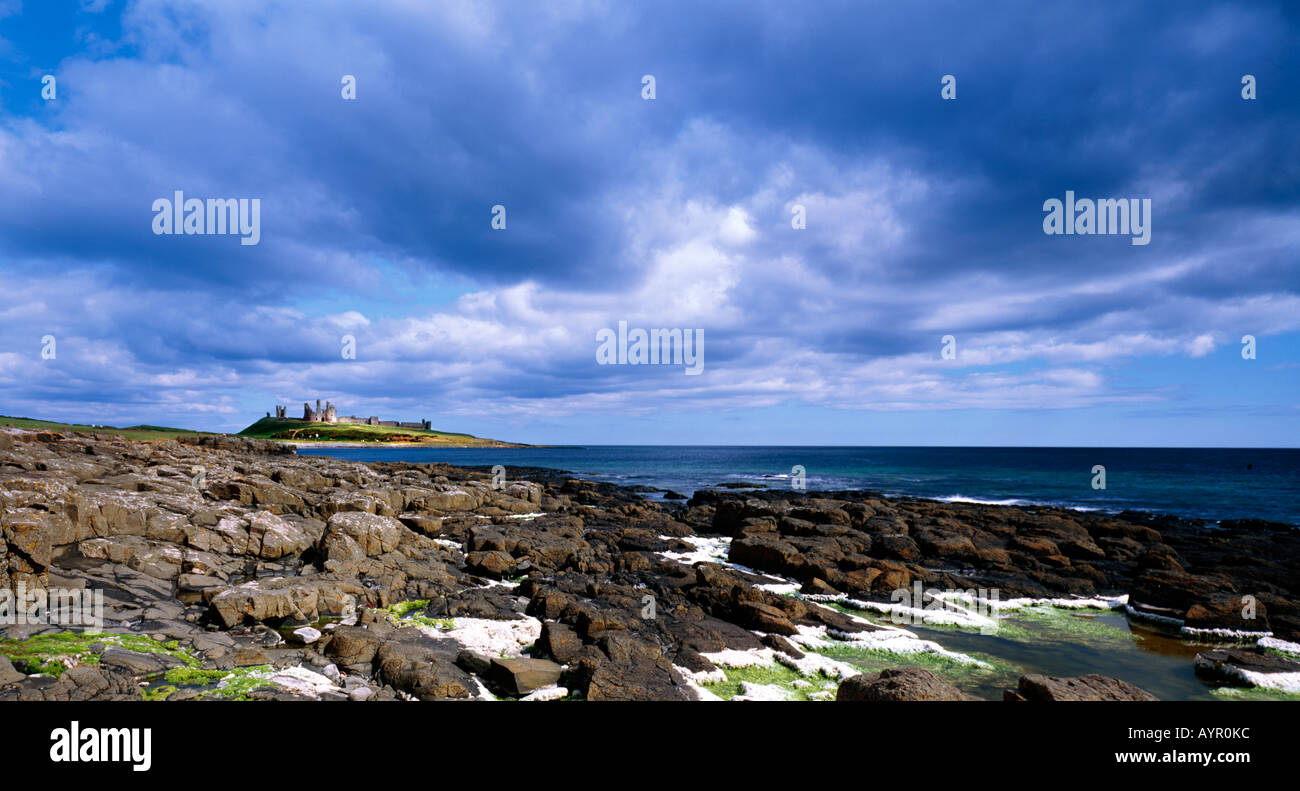 Dunstanburgh  Castle  Embleton Bay Craster Northumberland UK Stock Photo