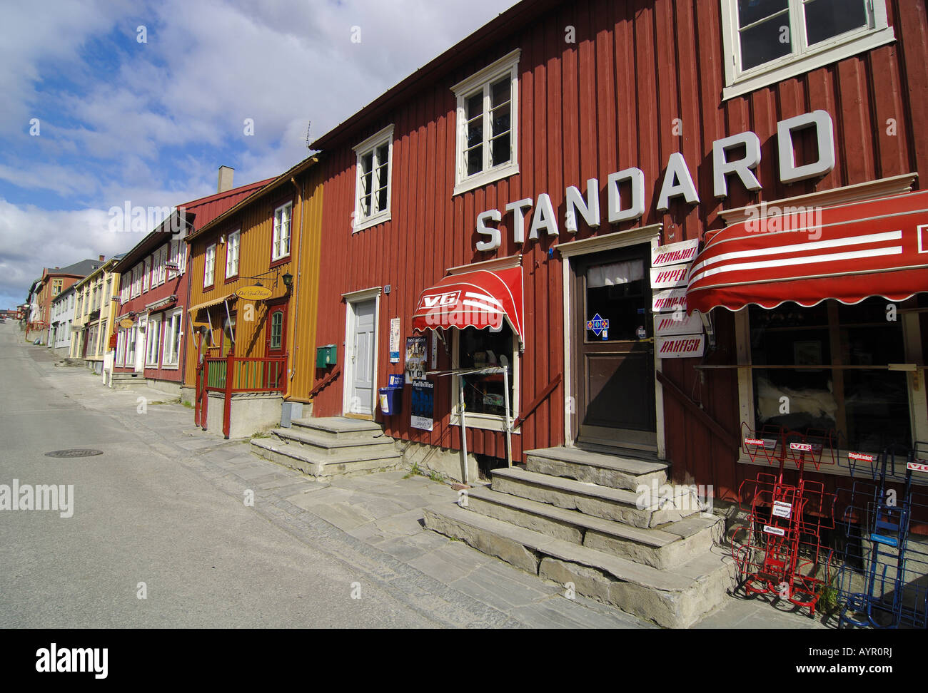 Grocery store in Roeros, iron mining town, UNESCO World Heritage Site, Sor-Trondelag, Norway Stock Photo