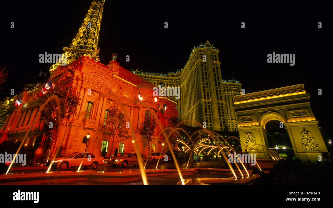 Exterior, Paris Las Vegas Hotel & Casino, Las Vegas Boulevard, Las Vegas, Nevada, USA Stock Photo