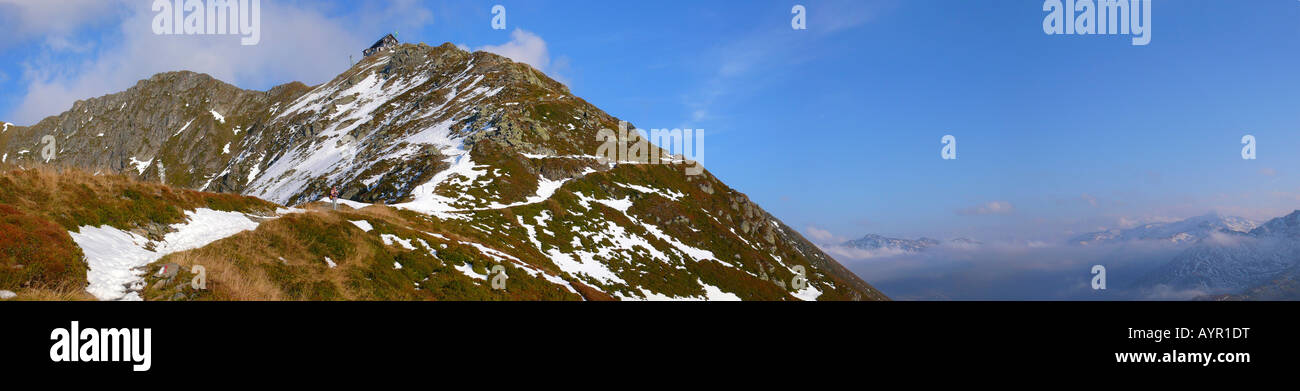 Panoramic view of the hiking trail going up to Kellerjoch Cabin, Schwaz, Tirol, Austria Stock Photo