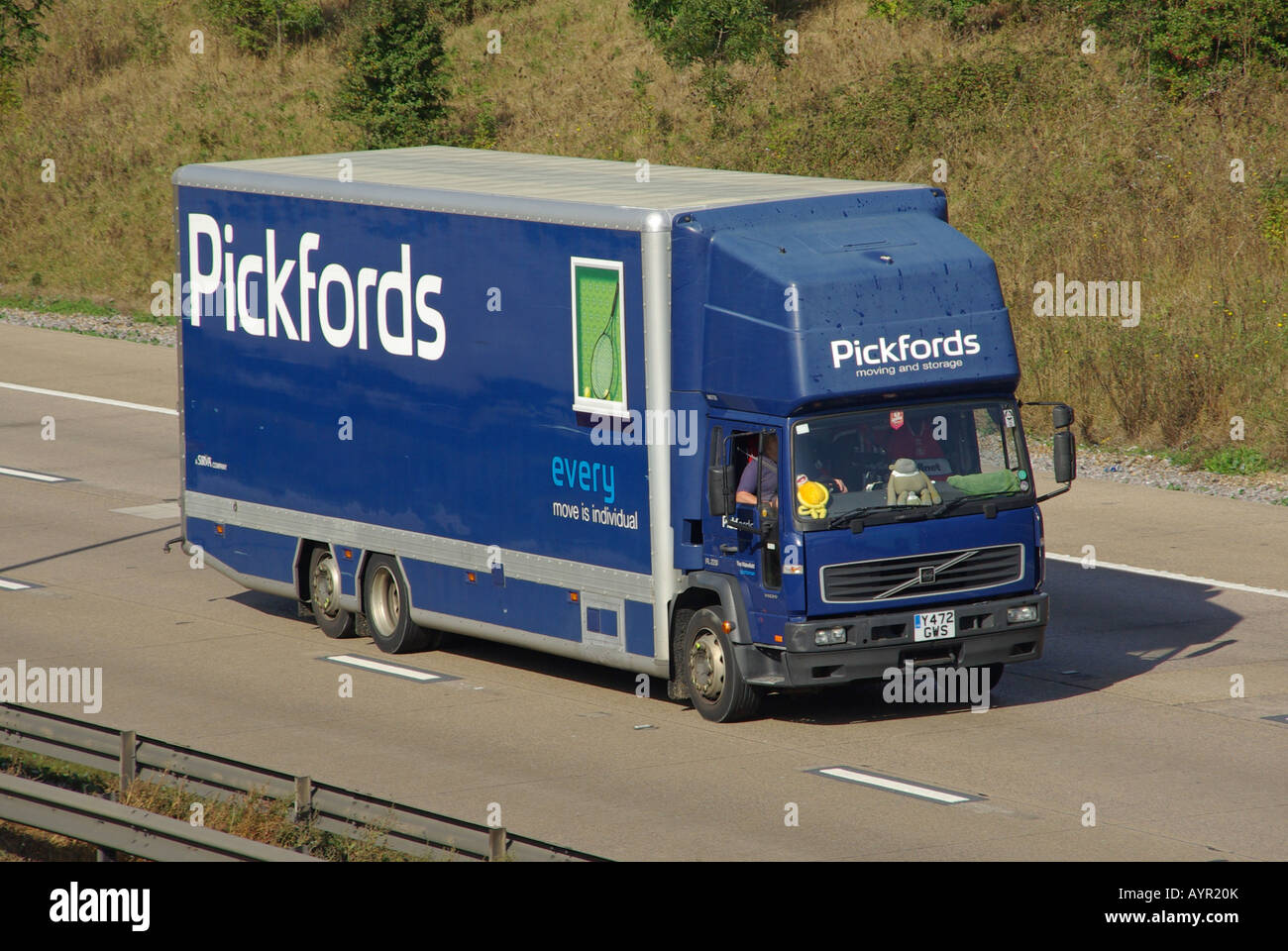 Pickfords rigid body lorry on M25 motorway Stock Photo