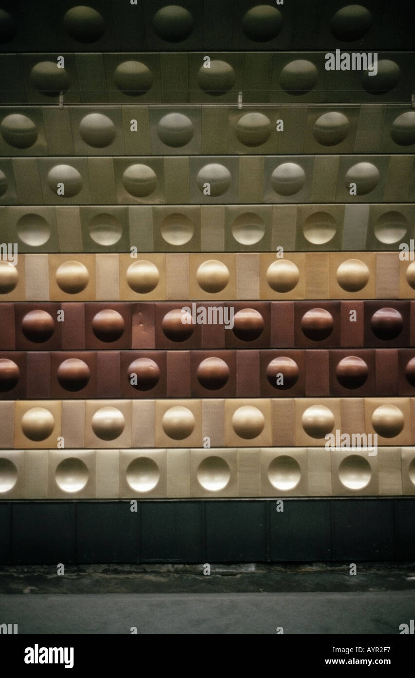 Detail of wall tiles on the Prague Metro Czech Republic Stock Photo - Alamy