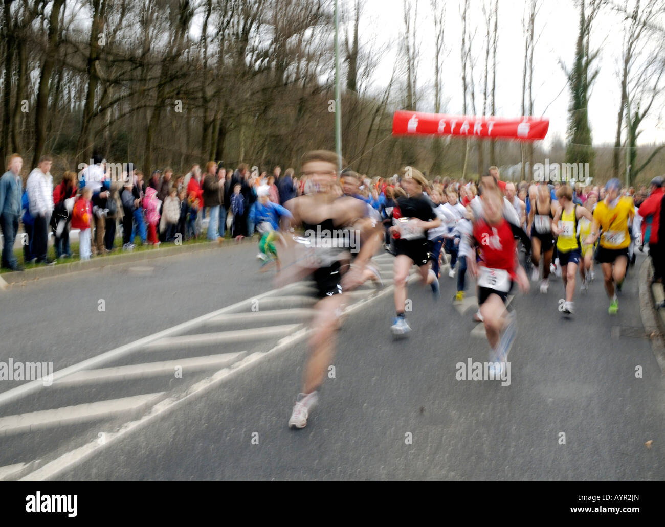 Start of a marathon Stock Photo