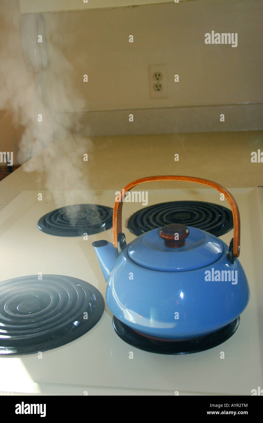 Boiling Water in Tea Kettle Stock Photo Alamy